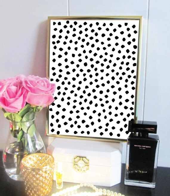 Items similar to Black Abstract Dot Print Abstract Art Modern Art