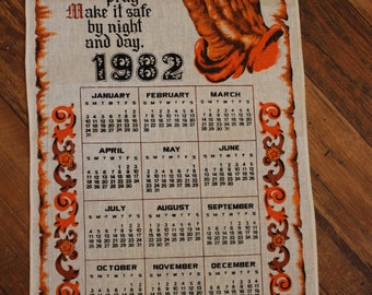 1982 Tea Towel Calendar, Bless This House, Prayer