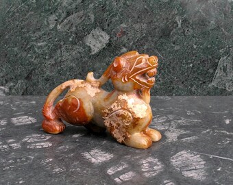 Antique Jade Dragon Beast Bixie Chimera Figurine Statue