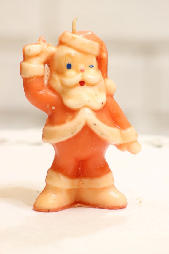 Vintage Christmas Candel Santa Claus Figure by CabinOn6th on Etsy