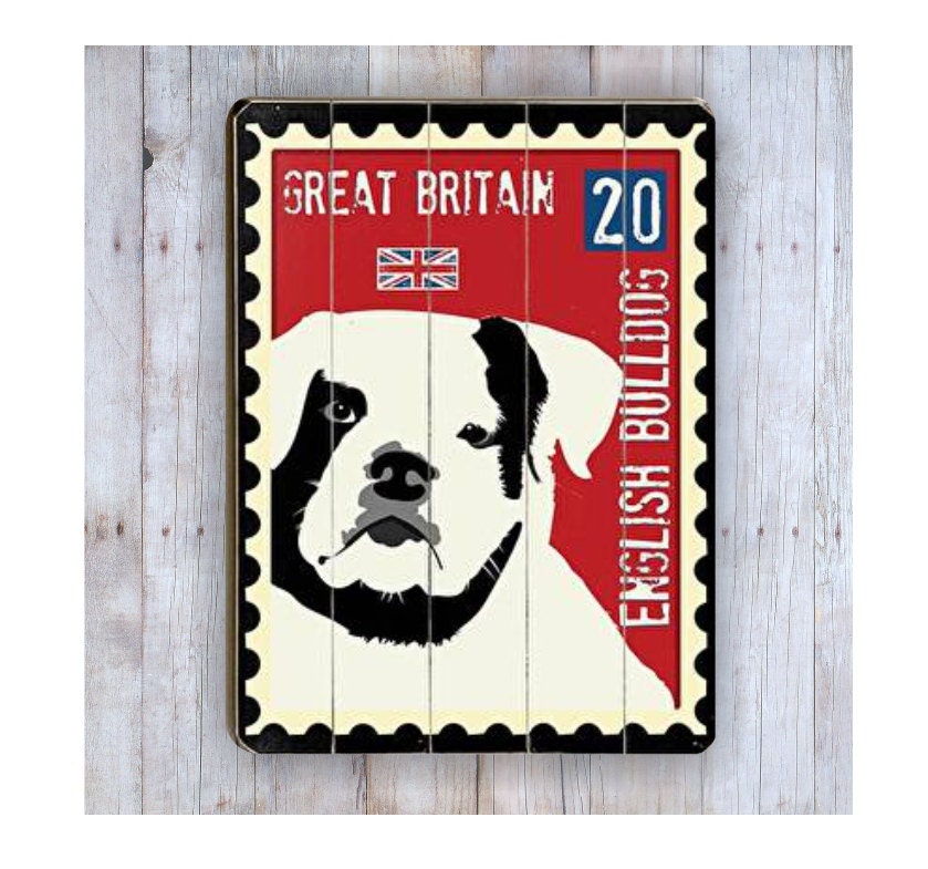 Bulldog Art Bulldog Sign Wooden Sign English Bulldog