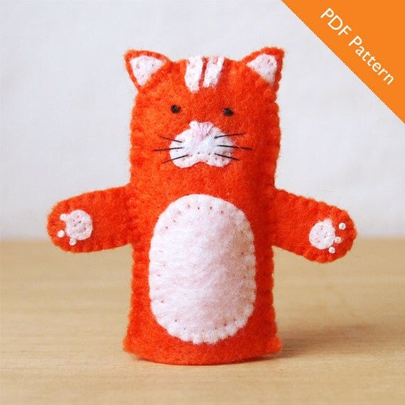 Cat felt pattern cat felt finger puppet pattern puppet