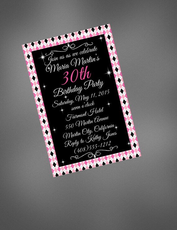 30th Birthday Invitation 30th Birthday Party Printable