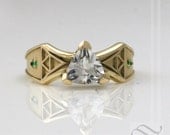 Link to the Future - 14k Zelda Engagement Ring ~ Sun Edition Diamond or Sapphire in yellow gold