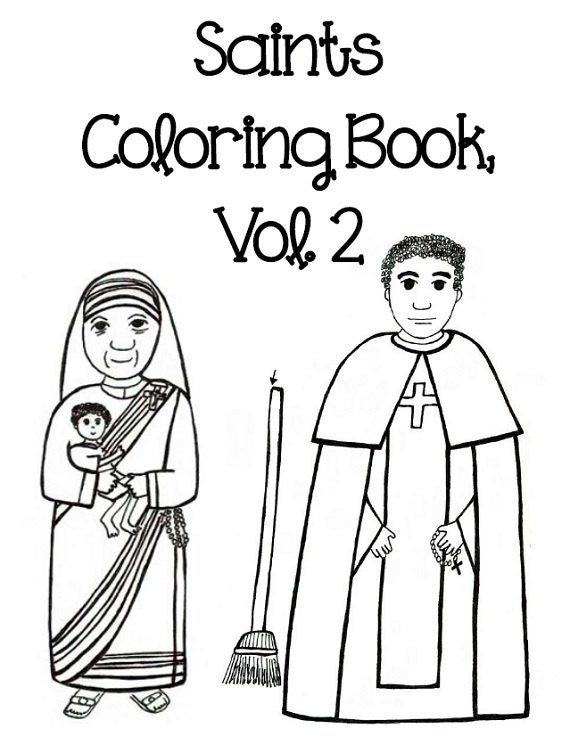 Catholic Saints Coloring Book Vol. 2 by paperdali on Etsy