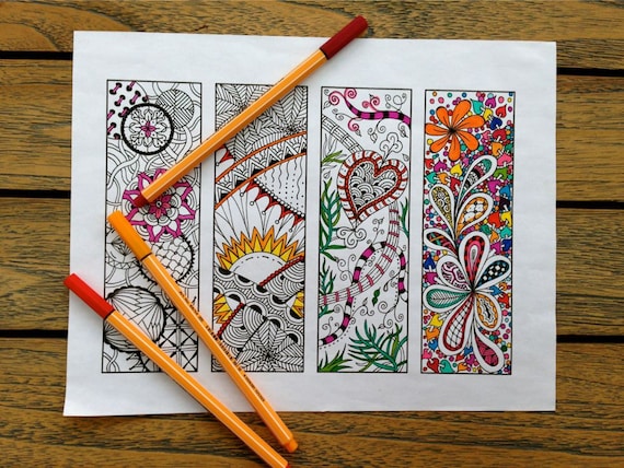 Download Printable Bookmarks Bookmark Coloring Page Zentangle