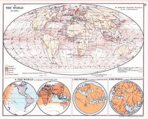 Items similar to Historical World map, historical map of the World in ...