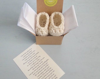 Grandparent Pregnancy Announcement, Grandparent Poem, BOOTIES IN A BOX®, Baby Boy or Girl Booties