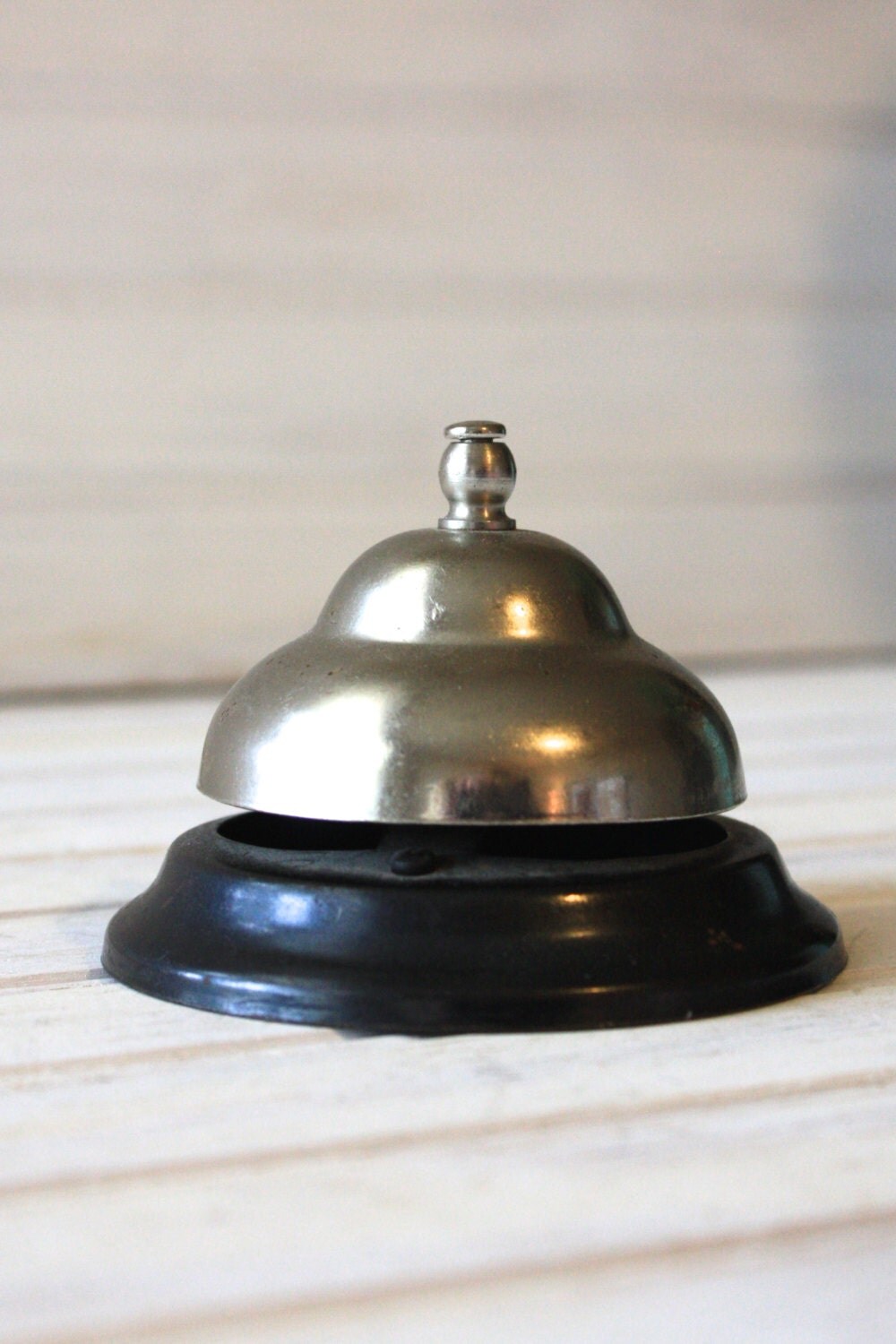 Vintage Desk Bell Silver Counter Bell Service Bell Office