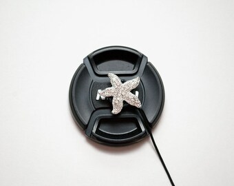 Camera Lens Cap Holder - Lens Cap Leash - DSLR Camera Strap - Camera Accessories - Starfish Gifts - Photographer Gift - Shining Starfish