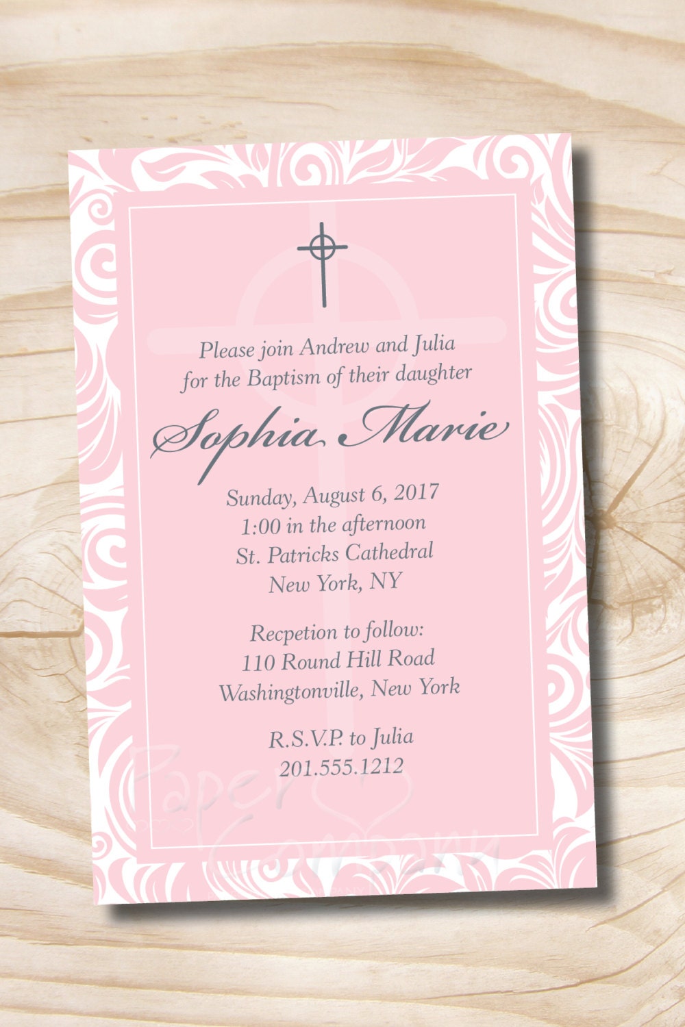 Personalized Baptism Invitation Free 5