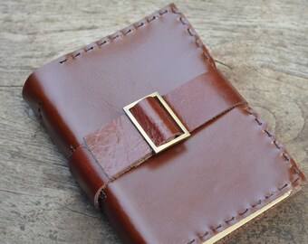 Nouvelle Style / Leather Journal / Handmade / Diary / 6"X4" / FREE initials / Plain or LINED