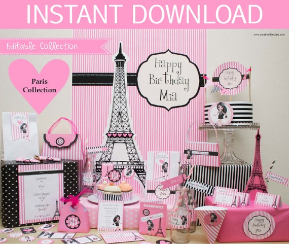Paris Party Printable Mega Set Il_570xn
