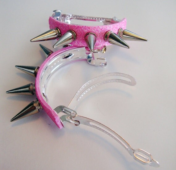 set of two sparkly pink mini spiked hair set of two sparkly pink mini spiked hair