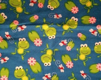 FROGS froggies Flannel pillowcases PAIR handmade standard ...