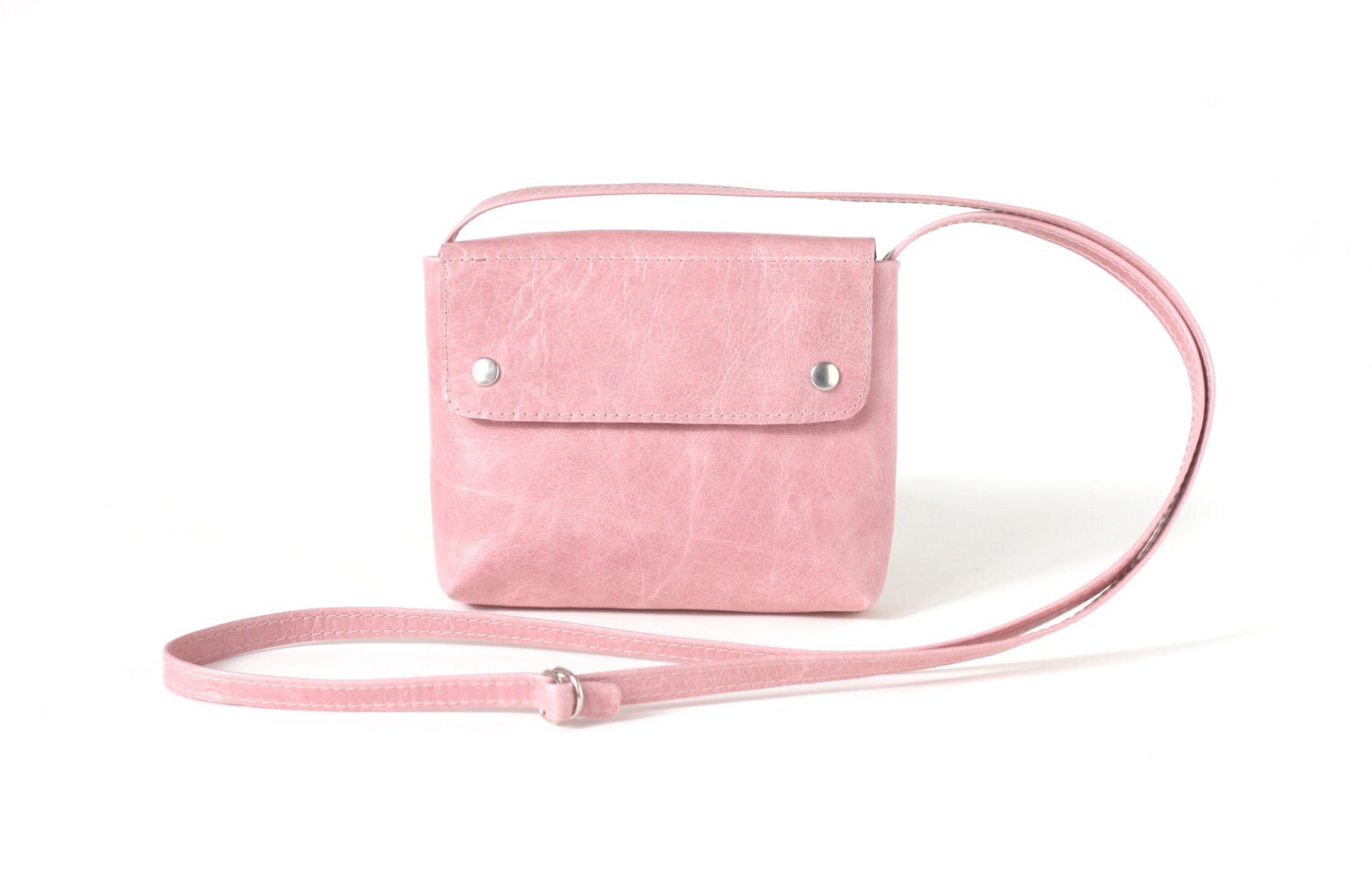 Small Crossbody Purse Strawberry Ice pink leather bag small