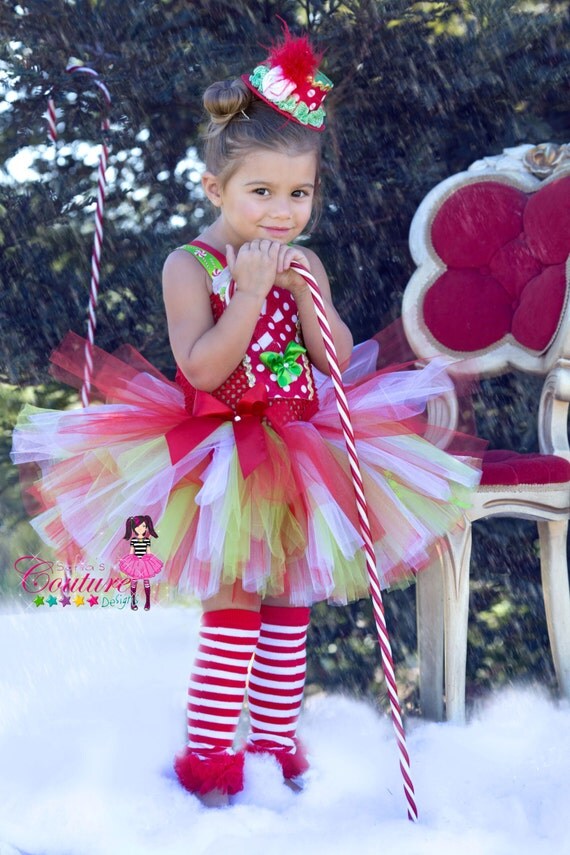 Items similar to Candy cane inspired Christmas tutu dress on Etsy