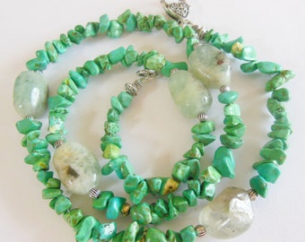 Aqua Marine on Turquoise necklace 713