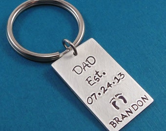 Personalized Keychain - Hand Stamped Keychain - Personalized Jewelry - Dad Key Chain - Fathers Day Gift Idea - Gift for Dad