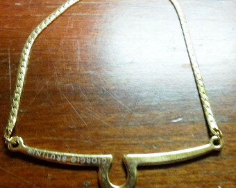 Bracelet Giorgio Brutini, Gold Tone, Horseshoe Shape and Bar, Vintage (B0008)