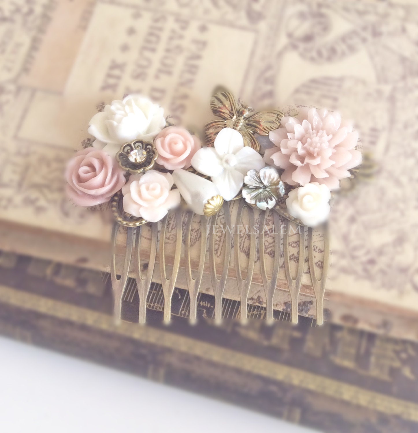 Blush Pink Hair Comb Wedding Hair Accessory Soft Pink Bridal