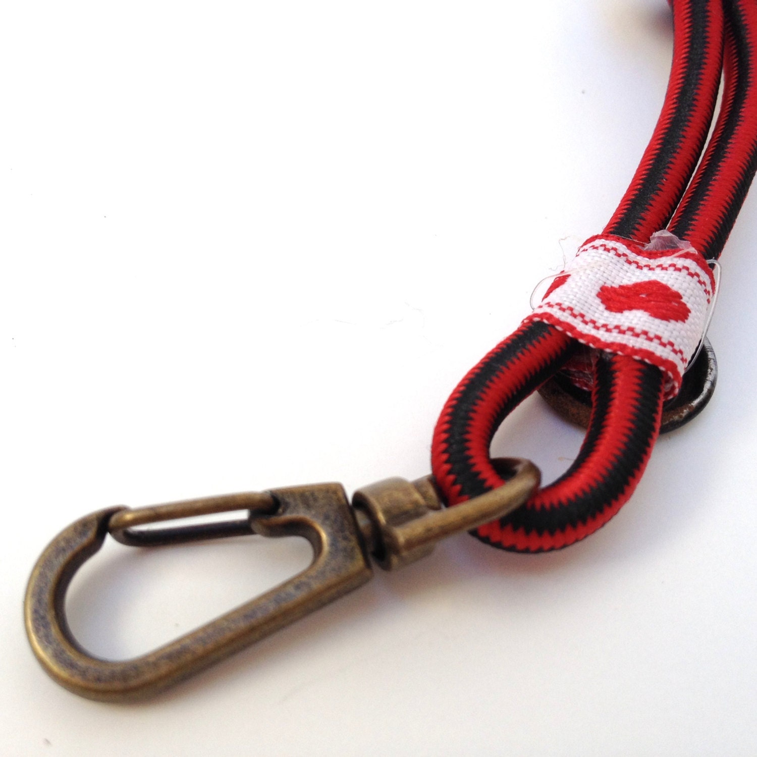 OOAK Bungee Cord Keychain with Clip and Button by HanselBouton