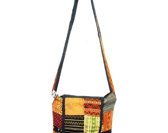 Items similar to Large Tote Bag Cross-Body Bag HMONG Embroidered Fabric ...