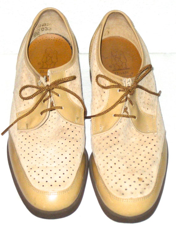 Vintage 80s suede and leather hush puppies oxfords lace up