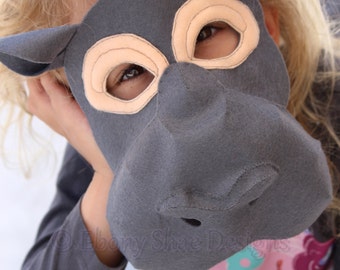 Felt Hippo Mask Pattern. Digital Pattern For Kids Hippo Costume.