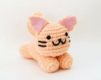 cat peach plush