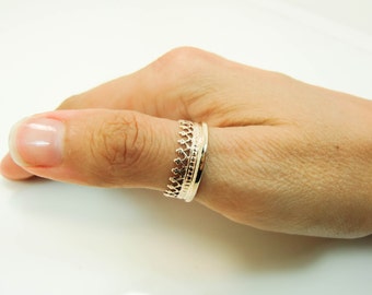 14K Gold Crown Ring - Improved 14 Karat Gold Crown Ring - Pure 14K Gold Princess Crown Ring - Gold Crown Ring - 14K Princess Ring - Tiara