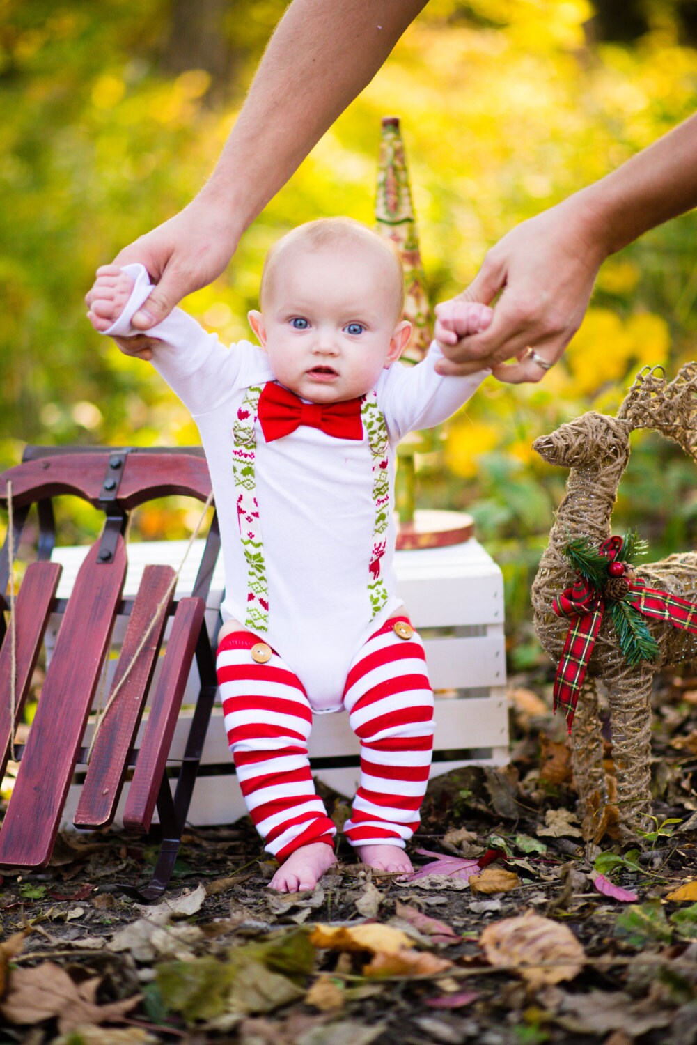 Baby Boy Bow Tie Bodysuit with Suspenders by shopantsypants