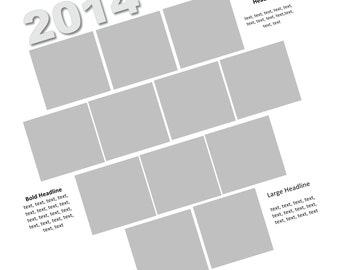 Year in Review: 12x12 Scrapbook Page Template used with Storybook Creator or Panstoria Artisan