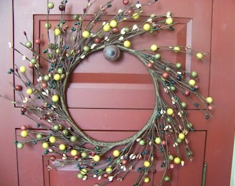 Primitive Combination Berry Pip Berry Wreath 12" Diameter