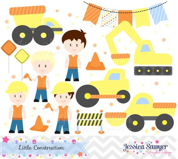 INSTANT DOWNLOAD, construction clipart, for construction party, commercial use, personal use Il_570xn