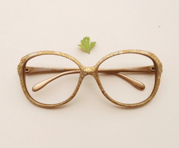 Vintage Stendhal frames / gold sparkly glitter French