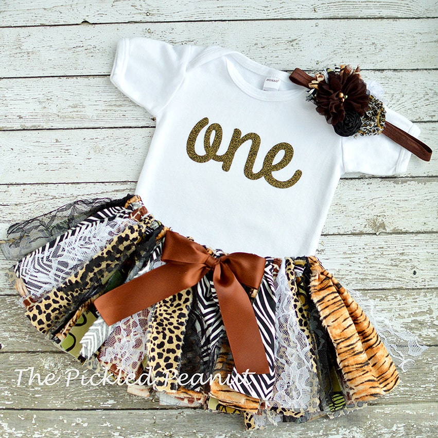 Baby Tutu Safari Animal Print Shabby Chic Fabric Tutu Baby