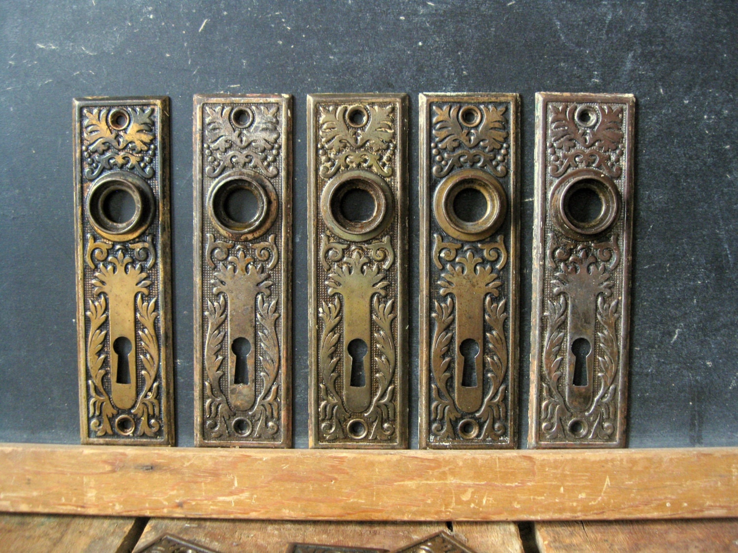 Antique Door Knob Backplate Bronze Wash Backplates Eastlake