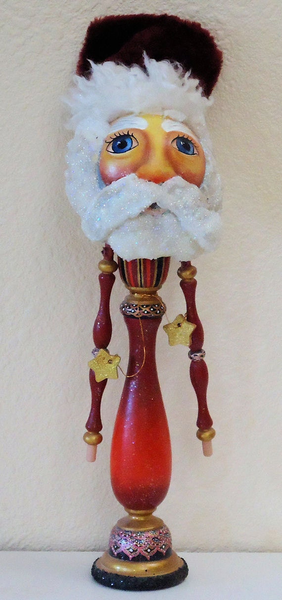 Hand Painted Christmas Santa Claus doll with Light Bulb Head