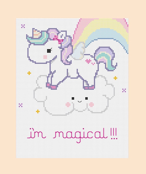 PDF Pattern Magical Unicorn Cross Stitch Pattern