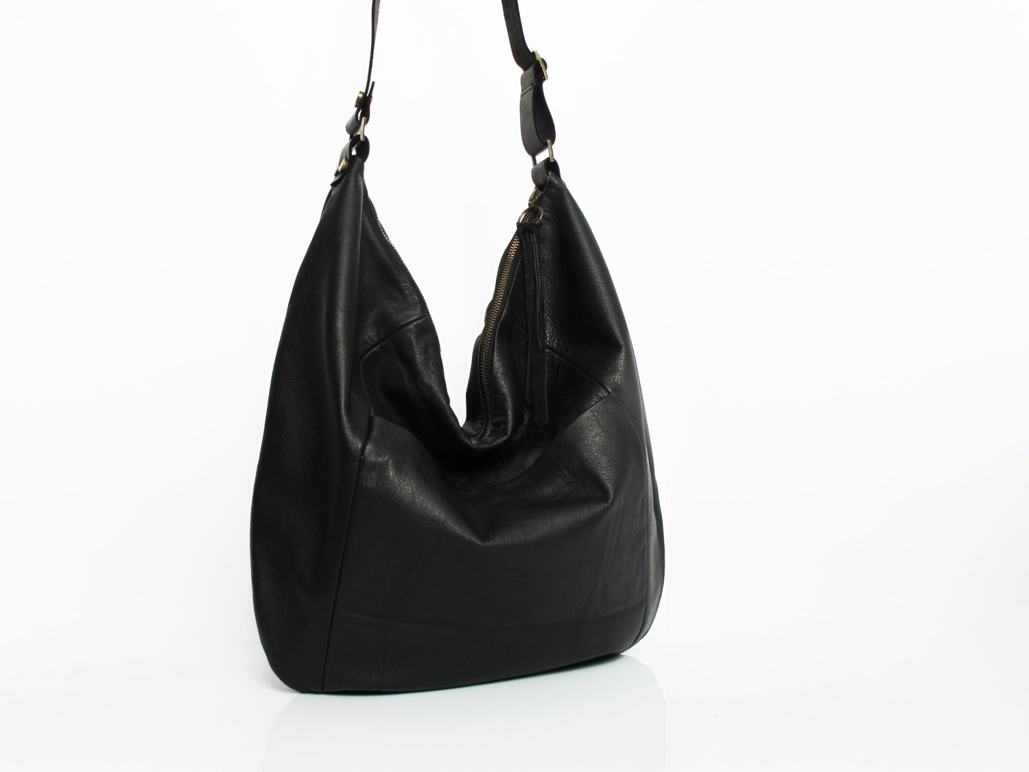 Black leather hobo bag – leather purse – women bags SALE black leather bag – leather shoulder ...