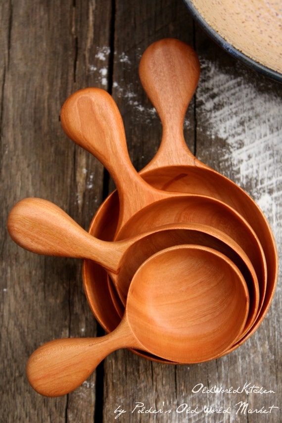 Measuring Cup Set Large Wood Scoops Fine by OldWorldKitchen