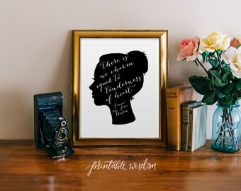 Jane Austen quote print art wall art printable wall decor print inspirational quote jane austen silhouette art digital Printable Wisdom