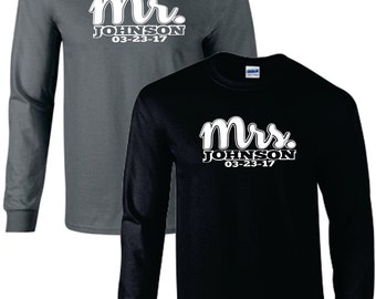 mr and mrs long sleeve shirt