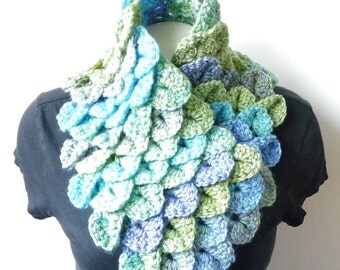 Crochet Cowl Pattern Crochet Scarf Pattern CROCHET PATTERN Neck Warmers Crochet Neckwarmer Cowl Neck Mermaid Pattern Multicolored Scarf PDF