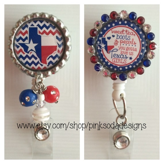 Texas Girl Retractable ID Badge Holder