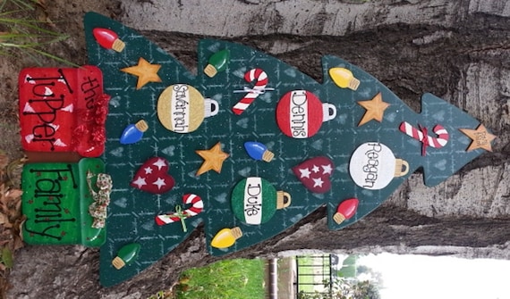 Personalized Christmas Tree Yard or Porch Art