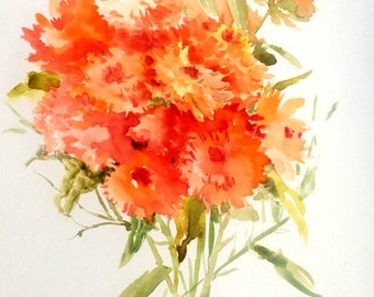 California Poppies original watercolor painting 12 by ORIGINALONLY