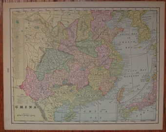 1800s asia map | Etsy