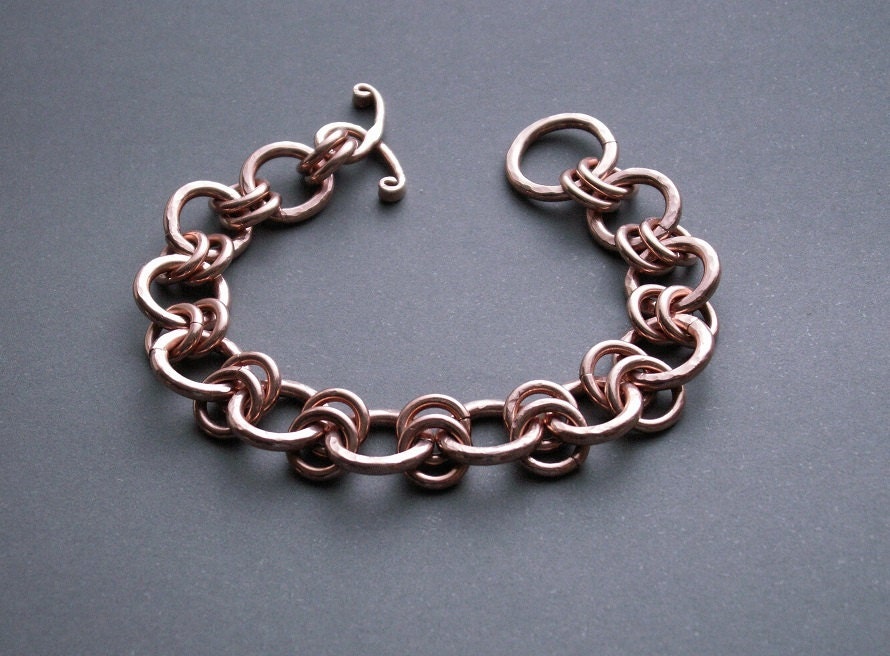 Copper link bracelet copper mens bracelet men's metal
